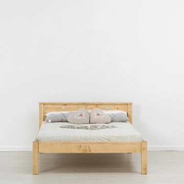 Pat dublu Rustic Floare de colt din Lemn masiv de 140 cm, 160 cm sau 180 x 200 cm - Img 2