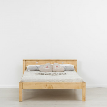 Pat dublu Rustic Love, Lemn masiv rustic, 140 cm, 160 cm sau 180 x 200 cm - Img 2