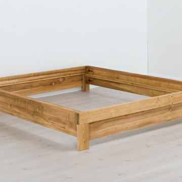 Pat lemn masiv dublu Colibri, fara tablie cap, Lemn masiv rustic, 140 cm, 160 cm sau 180 x 200 cm - Img 3