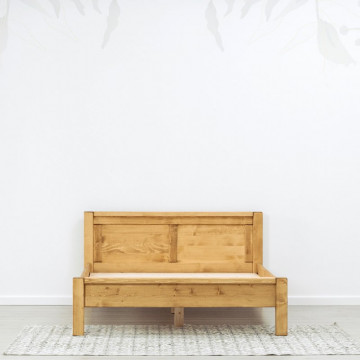 Pat lemn masiv dublu Ecuador, Lemn masiv rustic, 140 cm, 160 cm sau 180 x 200 cm - Img 3