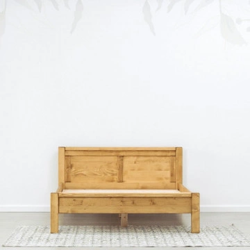 Pat lemn masiv dublu Ecuador, Lemn masiv rustic, 140 cm, 160 cm sau 180 x 200 cm - Img 3