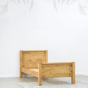 Pat lemn masiv simplu Ecuador, 2 tablii, Lemn masiv rustic, 90 x 200 cm - Img 2