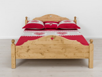Pat Rustic Flame Pedro, Lemn masiv rustic, 90, 140, 160 sau 180 x 200 cm - Img 2
