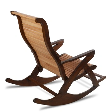 Scaun Balansoar Lemn Masiv Romina, finisaj NUC cu STEJAR AURIU, 132 x 72 x 120 cm - Img 3