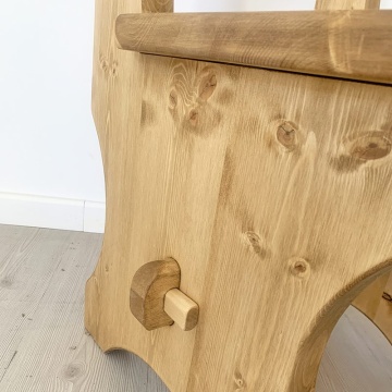 Scaun Rustic Lemn Masiv, model C-252, 53 x 47 x 102 cm - Img 2