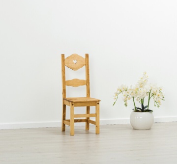 Scaun Rustic lemn masiv, model C-97, 40 x 42 x 101 cm - Img 1
