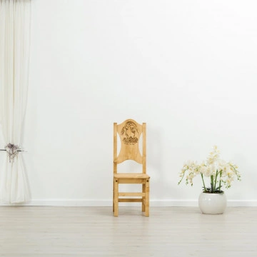Scaun sculptura pe 2 fete Rustic Chalet, Lemn masiv rustic, 40 x 42 x 101 cm - Img 4