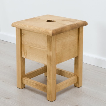 Scaun / Taburet cu lada Rustic Flame lemn masiv, 35 x 35 x 45 cm - Img 1
