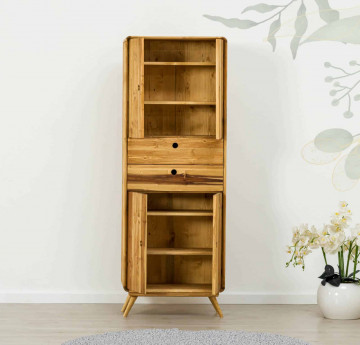Set mobilier de baie Sahara, 4 piese, Lemn masiv rustic - Img 7