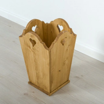 Suport pentru umbrele Cabana, lemn masiv rustic, 27 x 27 x 46 cm
