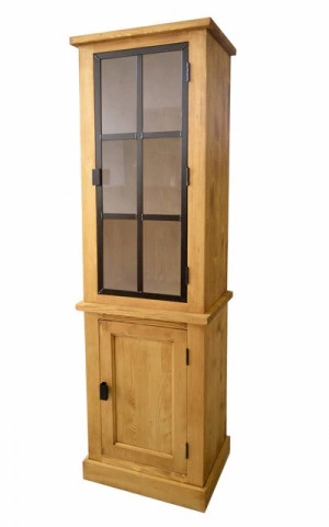 Vitrina ingusta lemn masiv Industrial Wood, 2 usi, 59 x 45 x 203 cm - Img 5