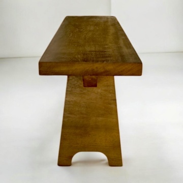 Bancuta Makambi lemn masiv iroko, 120 × 32 × 42 cm, alege esenta - Img 4