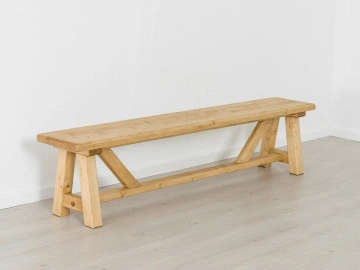 Bancuta Rustic Chalet, Lemn masiv rustic, 200 x 35 x 46 cm