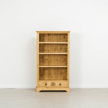 Biblioteca 1 usa si 4 etajere Rustic Chalet, Lemn masiv rustic, 90 x 38 x 160 cm - Img 4