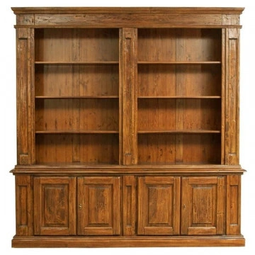 Biblioteca Dolce Toscana lemn masiv de tei, nuc antik, 230 x 47 x 235 cm - Img 2