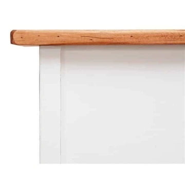 Birou Dolce Toscana cu 5 sertare lemn masiv tei, alb unt + natur antik, 100 x 48 x 80 cm - Img 4