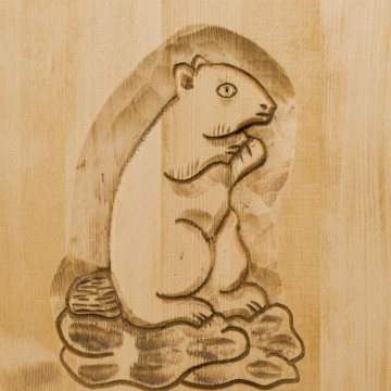 Bufet 4 usi si 3 sertare Ursul Carpatin, Lemn masiv rustic, 200 x 46 x 85 cm - Img 6