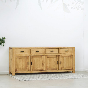 Bufet 4 usi si 4 sertare Ecuador, Lemn masiv rustic, 220 x 50 x 90 cm - Img 5