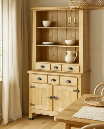 Bufet bucatarie Montana lemn masiv, 116 x 48/38 x 200 cm