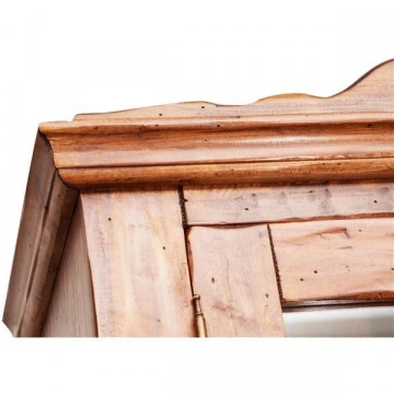 Bufet cu vitrina Dolce Toscana lemn masiv tei, nuc antik, 107 x 43 x 238 cm - Img 6