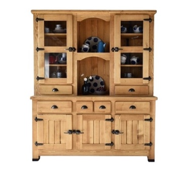 Bufet cu vitrina Montana lemn masiv, 167 x 48/38 x 200 cm - Img 2