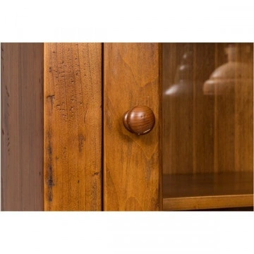 Bufet cu vitrina Toscana nuc antik lemn de tei, 142 x 50 x 225 cm - Img 4