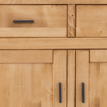 Bufet de bucatarie 6 usi si 3 sertare Ecuador, Lemn masiv rustic, 160 x 50/42 x 195 cm - Img 7
