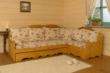 Coltar Rustic Cabana fix, model cu tapiterie, 280 x 165 x 90 cm - Img 4