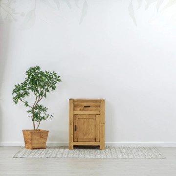 Comoda 1 usa si 1 sertar Ecuador, Lemn masiv rustic, 61 x 46 x 85 cm - Img 4