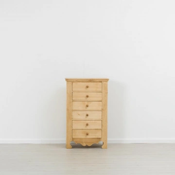Comoda Cabana cu 6 sertare, Lemn masiv rustic, 72 x 45 x 115 cm - Img 3