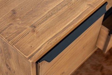Comoda Lemn masiv Mexicana, 2 usi, 2 sertare si nisa, 160 x 40 x 55 cm - Img 6