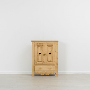 Comoda pantofi Cabana cu 2 usi si 1 sertar, lemn masiv rustic, 88 x 43 x 115 cm - Img 2