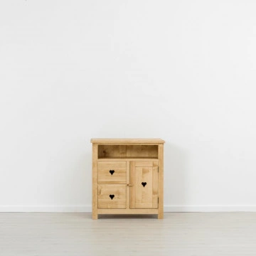 Comoda TV Rustic Floare de Colt cu 1 usa si 2 sertare din Lemn masiv 84 x 42 x 89 cm - Img 4