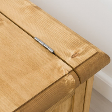 Cufar / Lada zestre Rustic Floare de Colt cu 1 sertar din Lemn masiv 100 x 42 x 44 cm - Img 6