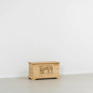 Cufar sculptat Rustic Chalet Lemn masiv rustic, 90 x 45 x 50 cm - Img 5