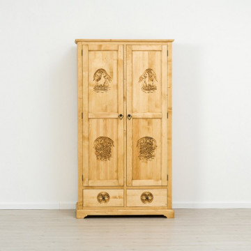 Dulap 2 usi si 2 sertare Rustic Chalet, Lemn masiv rustic, 110 x 65 x 200 cm - Img 4