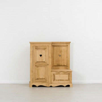 Dulap hol Cabana 1 usa si cufar lemn masiv rustic, 121 x 55 x 125 cm - Img 5