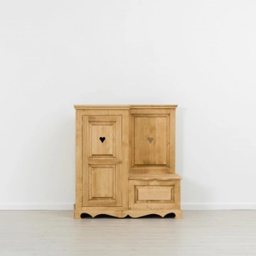 Dulap hol Cabana 1 usa si cufar lemn masiv rustic, 121 x 55 x 125 cm - Img 5