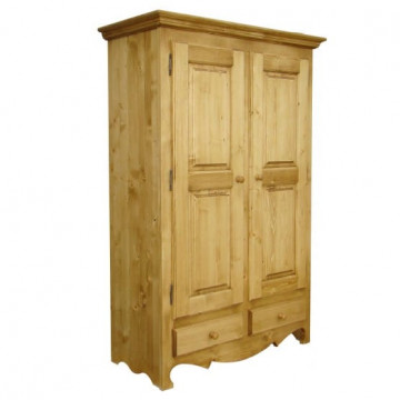 Dulap Inka cu 2 usi si 2 sertare lemn masiv, 126 x 58 x 188 cm - Img 2