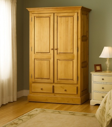 Dulap Inka cu 2 usi si 2 sertare Lemn Masiv, 126 x 61 x 202 cm - Img 1