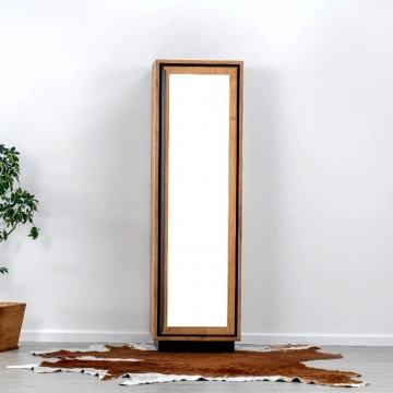 Dulap Lemn masiv Mexicana, 1 usa cu oglinda, 60 x 55 x 200 cm - Img 3