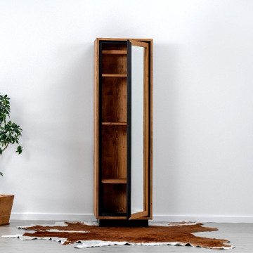 Dulap Lemn masiv Mexicana, 1 usa cu oglinda, 60 x 55 x 200 cm - Img 2