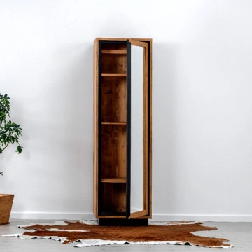 Dulap Lemn masiv Mexicana, 1 usa cu oglinda, 60 x 55 x 200 cm - Img 2