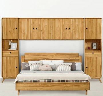 Dulap suspendat cu 3 usi Sahara, Lemn masiv rustic, 170 x 40 x 70 cm - Img 2