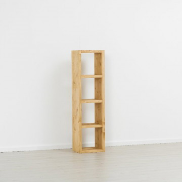 Etajera Cub Cabana cu 3 polite, lemn masiv rustic, 43 x 35 x 160 cm