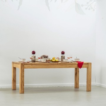 Masa cu bancuta lemn masiv Ecuador, Lemn masiv rustic, 200 x 90 x 78 cm - Img 3