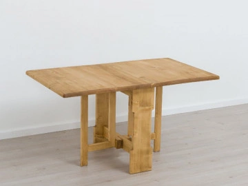 Masa plianta Cabana cu 2 parti rabatabile, Lemn masiv rustic, 140 x 80 x 75 cm
