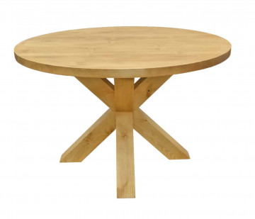 Masa rotunda lemn masiv Gloria, model D008, Ø 120 x H 76 cm - Img 2