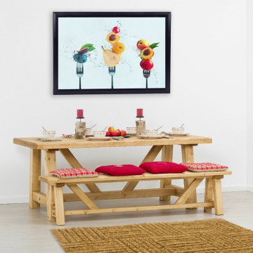 Masa Rustic Chalet Lemn masiv rustic, 200 x 90 x 78 cm - Img 2