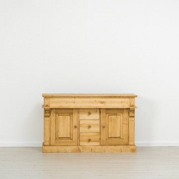 Masca de baie Cabana cu 2 usi 3 sertare, lemn masiv rustic, 150 x 52 x 91 cm - Img 4